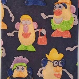 RM STYLE MR POTATO HEAD / MRS POTATO HEAD BLUE MEN'S SILK NOVELTY TIE 3.5 by 56"